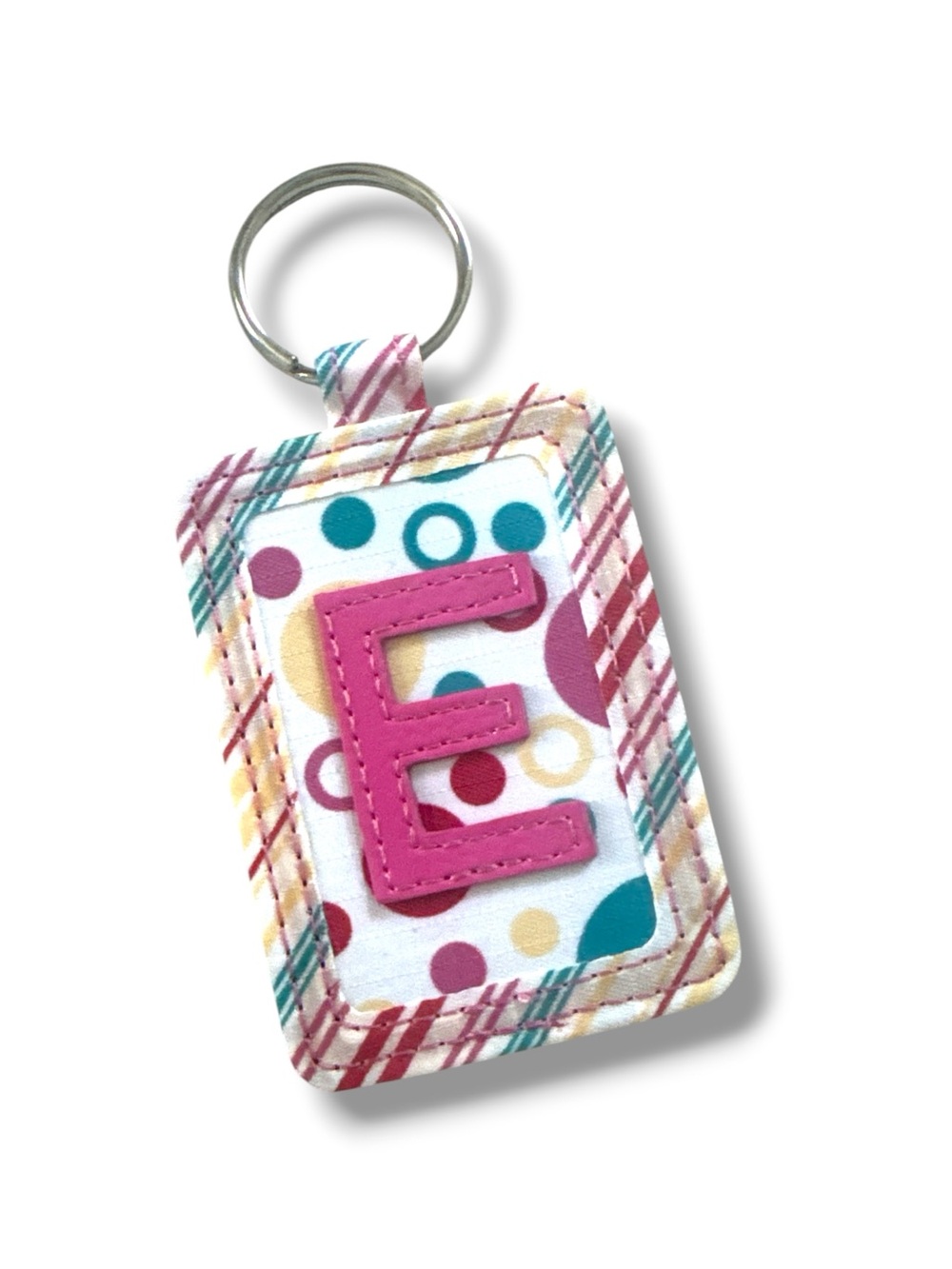 Monogram 'E' Keychain with Photo Slot on Back
